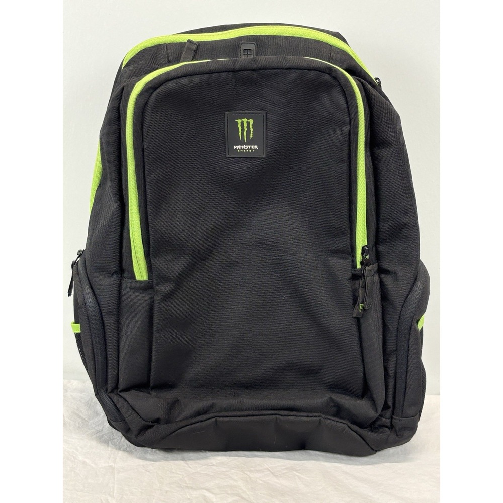 Official Monster Energy Black Promo Padded Backpack with Zippers Pockets Laptop